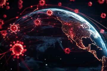 Poster - Global pandemic impact with virus spread visualization