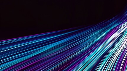 Poster - Abstract Light Trails with Blue and Purple Hues on Dark Background