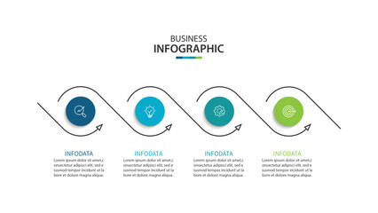 Wall Mural - vector infographic label design with circle infographic template design and 4 options or steps.