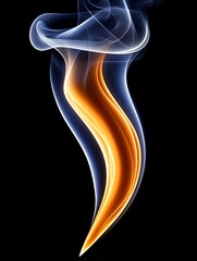 Poster - An abstract image of wispy orange and blue smoke rising