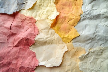 crumpled pastel papers background texture.