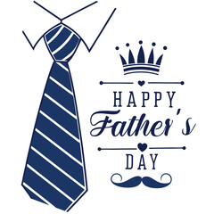 Poster - Father's Day Greeting Card with Tie, Crown, and Mustache