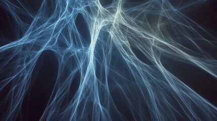 Aufkleber - Abstract Network of Blue and White Lines Against a Dark Background