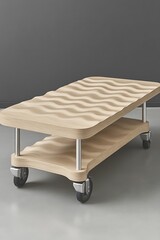 Poster - Unique wooden cart with undulating surface texture for modern interiors