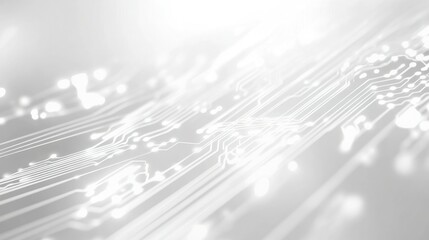 Poster - A white design featuring circuit lines in an intricate pattern, with empty space for mockup or branding background wallpaper AI generated image