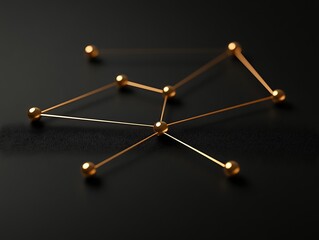 Poster - A connected network made of golden spheres and lines
