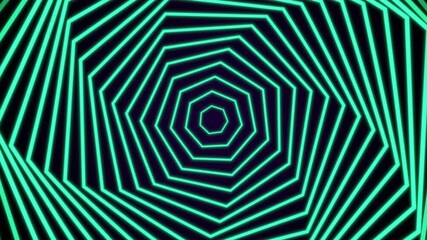 Poster - Abstract Turquoise Color Retro Style Spiral Line Pattern Tunnel Loop Background - Seamless Loopable Animation Video