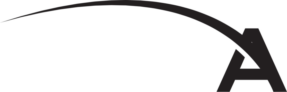 Vector logo which depicts the letter A in the form of an arrow up.