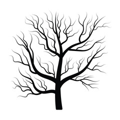 Poster - naked tree vector. naked tree silhouette symbol website logo graphic design. leafless branches sign 