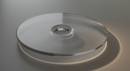 Poster - Glass Plate with Central Ring Design Displaying a Clean and Elegant Look