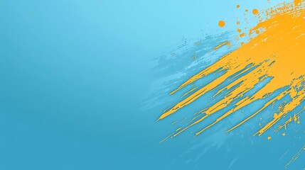 Poster - Vivid splash texture overlay on a serene cyan backdrop design space