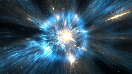 Poster - Cosmic Burst: A mesmerizing capture of a stellar explosion, revealing a universe of energy and light, with a surreal cosmic aura.