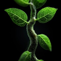Poster - A leafy green plant with a stem that is twisted