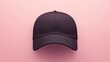 © Rere_Art151 - A black baseball cap sitting against a solid pink background