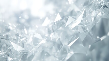 Poster - crystal triangles refracting light, generating geometric abstract pattern with multilayered reflecti