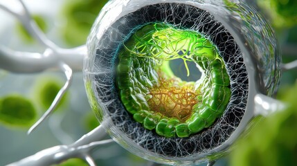 Poster - A green and white object with a hole in the middle