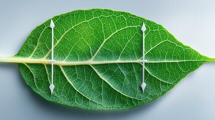 Poster - A leaf is shown with two lines drawn through it