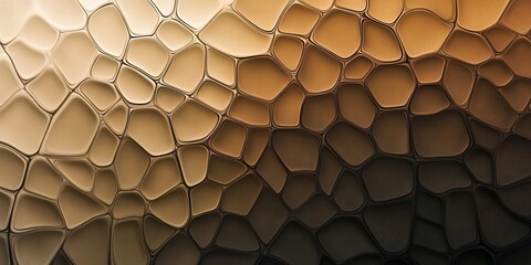 Poster - Abstract pattern of honeycomb shapes in shades of brown creating a warm textured background