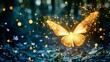 © aulia - Glowing butterfly flies in magical forest night (1)