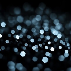 Poster - Abstraction of shimmering blue hexagonal shapes creating a dynamic and captivating visual experience