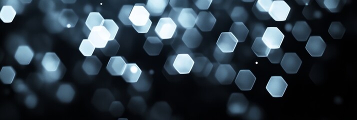 Poster - abstract hexagonal shapes create a mesmerizing background with a shimmering effect in tranquil blue 