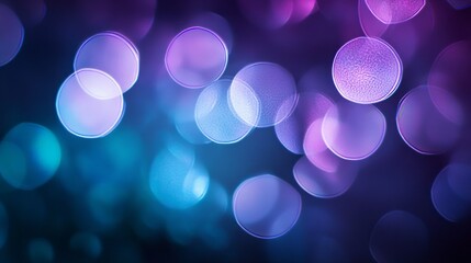 Poster - Colorful abstract background with soft bokeh lights creating a dreamy atmosphere in purple and teal tones