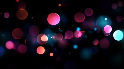Poster - abstract display of colorful light orbs creating a vibrant and enchanting background effect