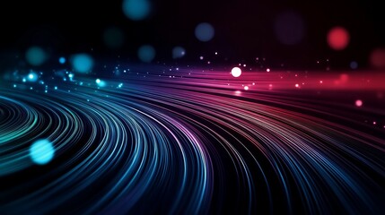 Poster - Abstract light trails with vibrant colors creating a dynamic background