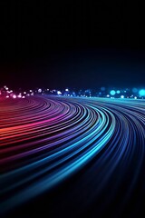 Poster - Vibrant abstraction showcasing flowing lines and luminous dots in a dynamic pattern