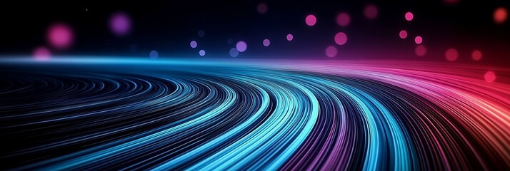 Poster - Colorful abstract background with flowing lines and glowing elements creating a dynamic visual experience at night