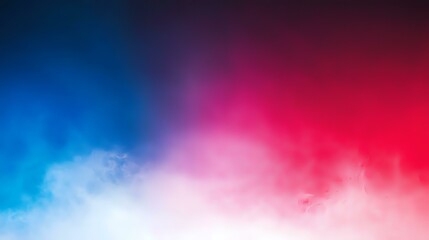 Poster - Vibrant gradient background with ethereal clouds blending from deep blue to hot pink, creating dramatic atmospheric effect for modern design projects.