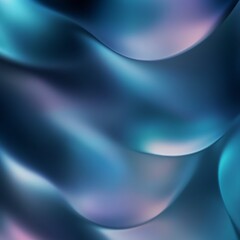 Poster - Dynamic abstract background showcasing fluid waves and soft gradients in shades of blue and purple