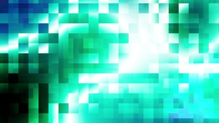 Fototapete - Cyan and green square box pattern mosaic tile background, simple and elegant loop background