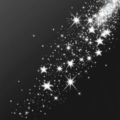 Wall Mural - flat vector of sparkle stars, glowing white tones, sharp clean edges, scattered arrangement, isolate