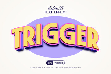 Poster - trigger text effect 3d curved style. editable text effect.
