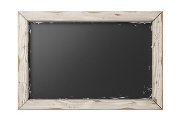Poster - Rustic wooden-framed black chalkboard with distressed edges, isolated on white background. Perfect for design, template, or education concepts. Ai generative