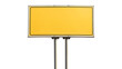 © Gomez - Directional road sign with empty space for custom text, isolated on a white background.