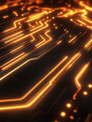 Aufkleber - futuristic dark background features glowing orange lines suitable technology design projects