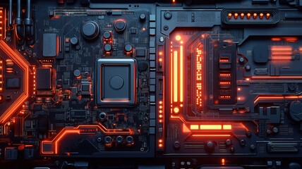 Poster - Circuit board as the core component connecting and coordinating computer functions effectively