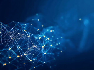 Poster - Abstract network graphic, digital connection, dark blue background, conceptual image 