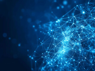 Poster - Abstract network graphic, digital connection, dark blue background, conceptual image 