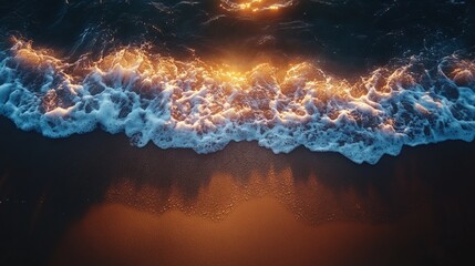 Wall Mural - a view of the ocean at sunset from above