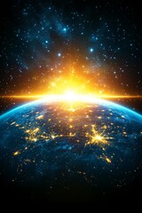 Wall Mural - a view of the earth from space at night