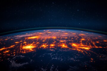 Wall Mural - a view of the earth at night from space