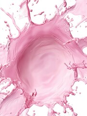 Poster - pink water splash elements in a soft fluid design. isolated of white background in center