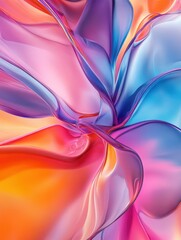 Poster - Liquid Color design background, Gradient colorful abstract background in the shape of the flower, luxury abstract for a mobile screen concept, wallpaper. Generative AI.