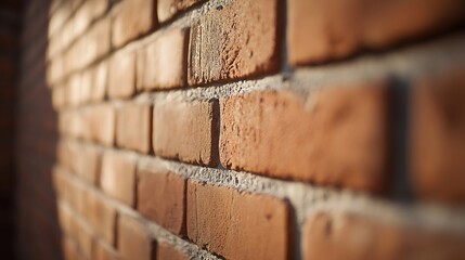Aufkleber - Textured closeup view of warm red bricks on a rustic wall creating a vintage atmosphere : Generative AI