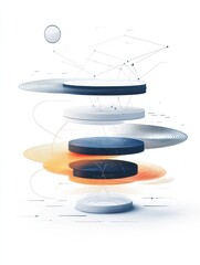 Poster - Minimalist illustration of a digital transformation roadmap, [Strategy], [Business Evolution], No logo, No Trademark, No text, minimal concept with copy space for stock photo