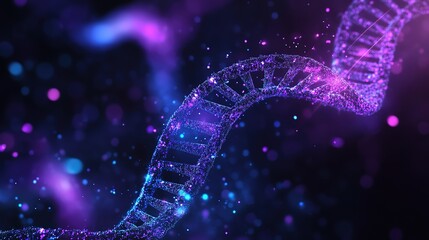 Aufkleber - Dark abstract background, life sciences and genomics dark blue purple and black colors, 