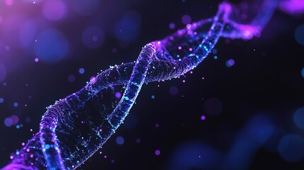 Aufkleber - Dark abstract background, life sciences and genomics dark blue purple and black colors, 